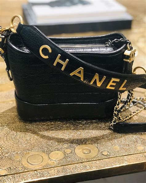 chanel gabrielle bag croc embossed